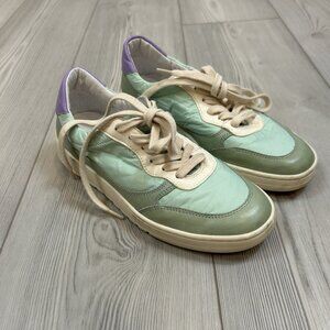 Miz Mooz Nylon & Leather Sneakers Veronica‎ Lotus Sage Size EU 37 / 6.5 - 7
